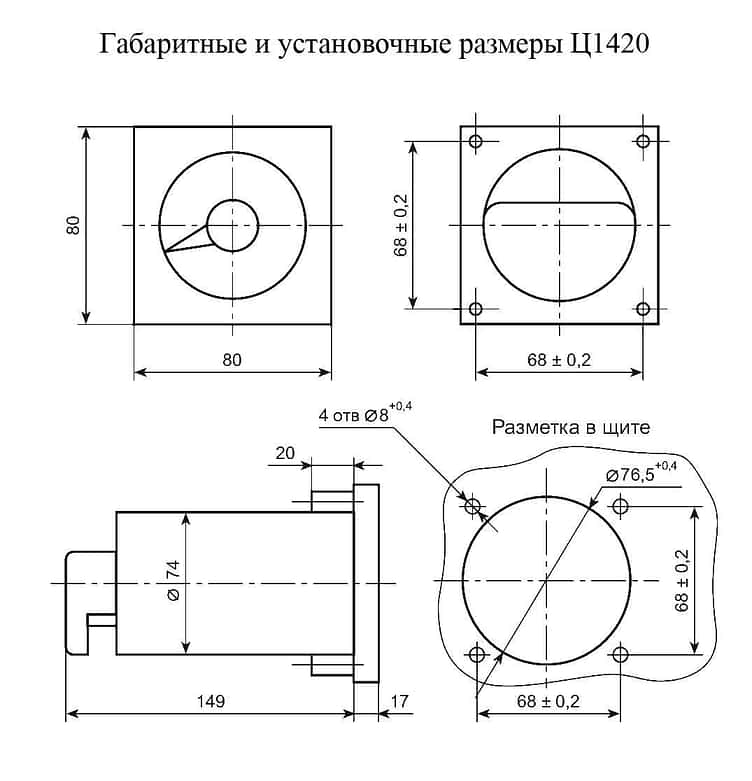 Вольтметры вибро-и ударопрочные переменного тока Ц1420.1 (Ц1420)